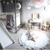 INS Round Solid Color Lace Play Mat Crawling Mat Baby Premises