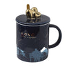Couple Home Coffee Mugs With LIDS And Spoons
