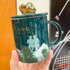 Couple Home Coffee Mugs With LIDS And Spoons